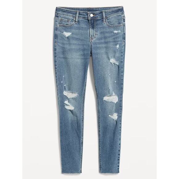 OLD NAVY Mid-Rise Rockstar Super-Skinny Ankle Jeans Blue Medium Wash Womens 8 - Picture 10 of 10